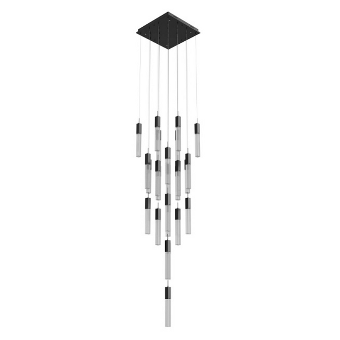 Avenue Lighting HF1904 The Original Glacier 25-lt 28" LED Pendant - Black/Snow