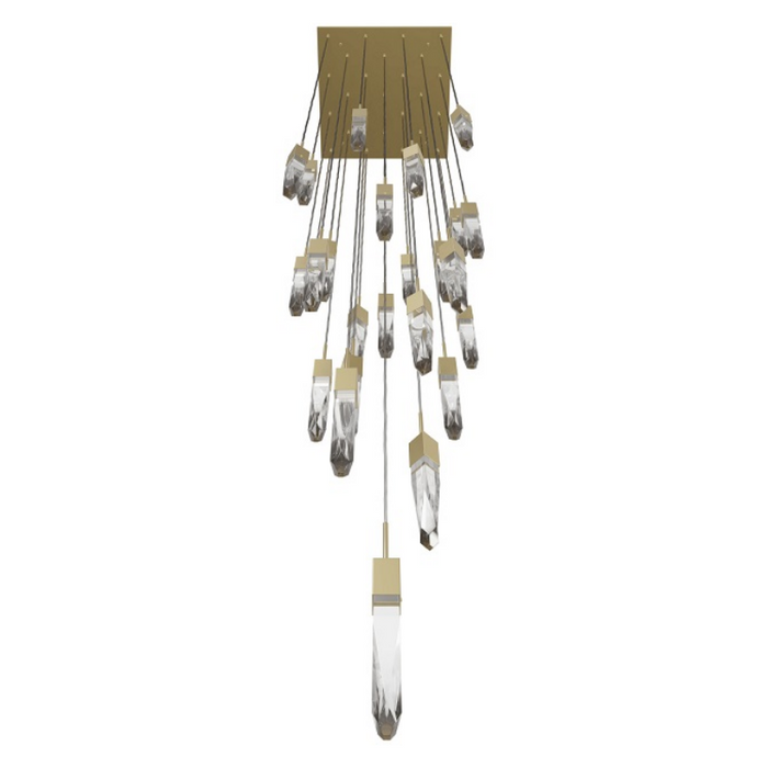 Avenue Lighting HF1904 Aspen 25-lt 28" LED Pendant - Brushed Brass/Clear