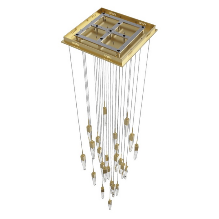 Avenue Lighting HF1904 Aspen 25-lt 28" LED Pendant - Brushed Brass/Clear