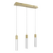 Avenue Lighting HF1900 The Original Glacier 3-lt 37" LED Pendant - Brushed Brass/Clear