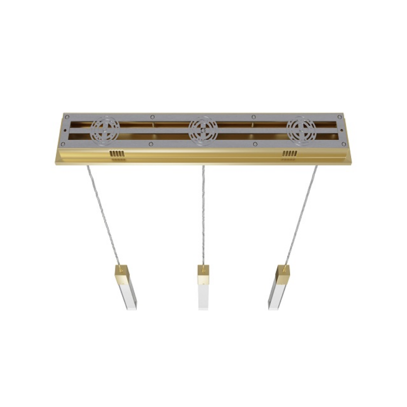 Avenue Lighting HF1900 The Original Glacier 3-lt 37" LED Pendant - Brushed Brass/Clear