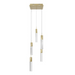 Avenue Lighting HF1900 The Original Glacier 5-lt 12" LED Pendant - Brushed Brass/Clear
