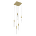 Avenue Lighting HF1900 The Original Glacier 5-lt 12" LED Pendant - Brushed Brass/Clear