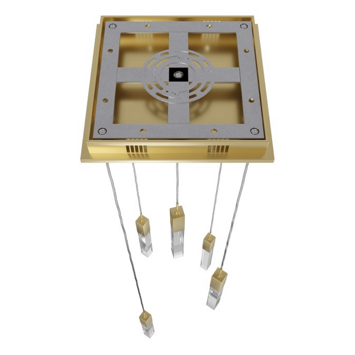 Avenue Lighting HF1900 The Original Glacier 5-lt 12" LED Pendant - Brushed Brass/Clear