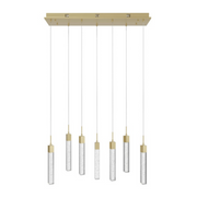 Avenue Lighting HF1900 The Original Glacier 7-lt 47" LED Pendant - Brushed Brass/Bubbled
