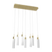 Avenue Lighting HF1900 The Original Glacier 7-lt 47" LED Pendant - Brushed Brass/Bubbled