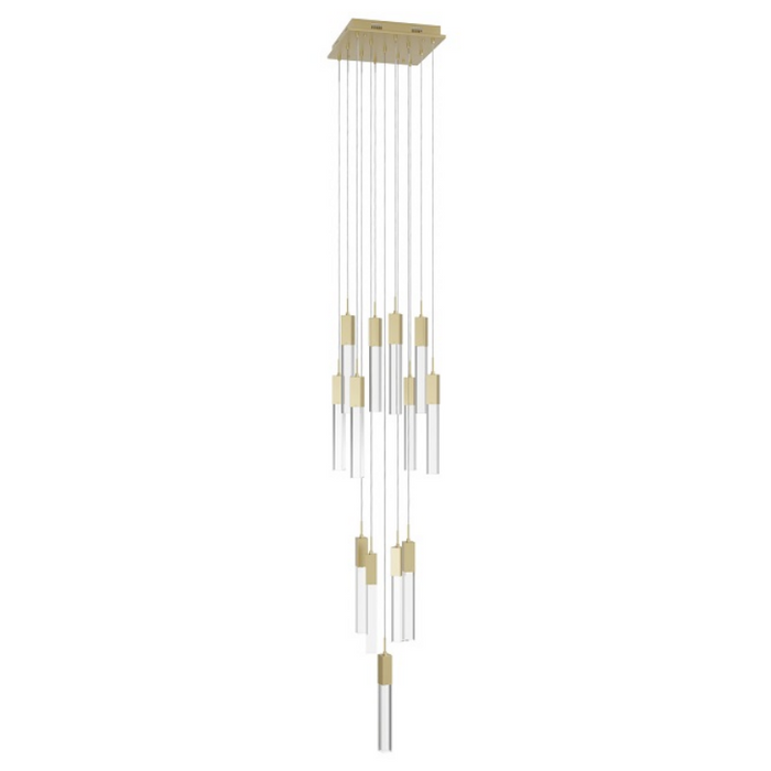 Avenue Lighting HF1905 The Original Glacier 13-lt 20" LED Pendant - Brushed Brass/Clear