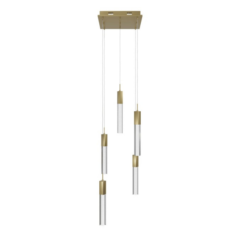 Avenue Lighting HF1900 The Original Glacier 5-lt 12" LED Pendant - Brushed Brass/Snow