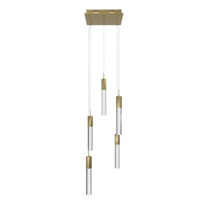 Avenue Lighting HF1900 The Original Glacier 5-lt 12" LED Pendant - Brushed Brass/Snow
