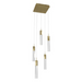 Avenue Lighting HF1900 The Original Glacier 5-lt 12" LED Pendant - Brushed Brass/Snow