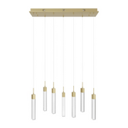 Avenue Lighting HF1900 The Original Glacier 7-lt 47" LED Pendant - Brushed Brass/Snow