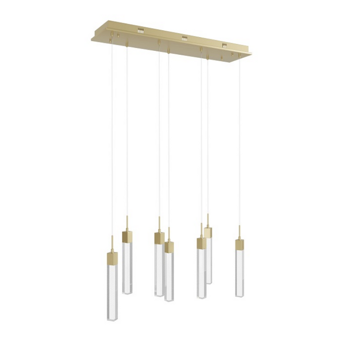 Avenue Lighting HF1900 The Original Glacier 7-lt 47" LED Pendant - Brushed Brass/Snow