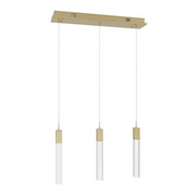 Avenue Lighting HF1900 The Original Glacier 3-lt 37" LED Pendant - Brushed Brass/Snow