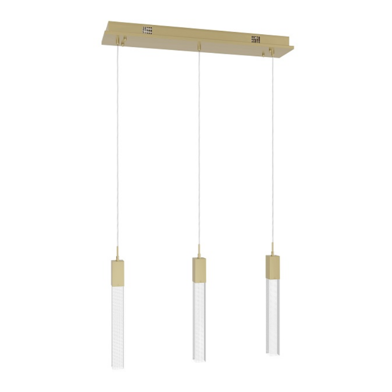 Avenue Lighting HF1900 The Original Glacier 3-lt 37" LED Pendant - Brushed Brass/Snow