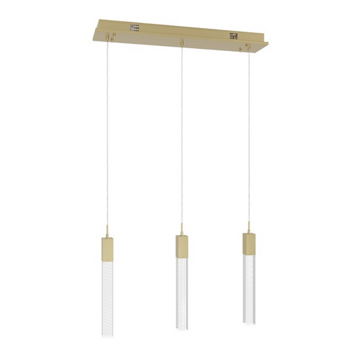 Avenue Lighting HF1900 The Original Glacier 3-lt 37" LED Pendant - Brushed Brass/Snow