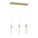 Avenue Lighting HF1900 The Original Glacier 3-lt 37" LED Pendant - Brushed Brass/Snow