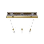 Avenue Lighting HF1900 The Original Glacier 3-lt 37" LED Pendant - Brushed Brass/Snow
