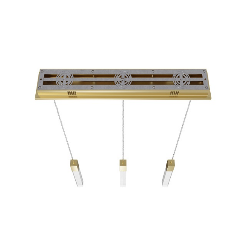 Avenue Lighting HF1900 The Original Glacier 3-lt 37" LED Pendant - Brushed Brass/Snow