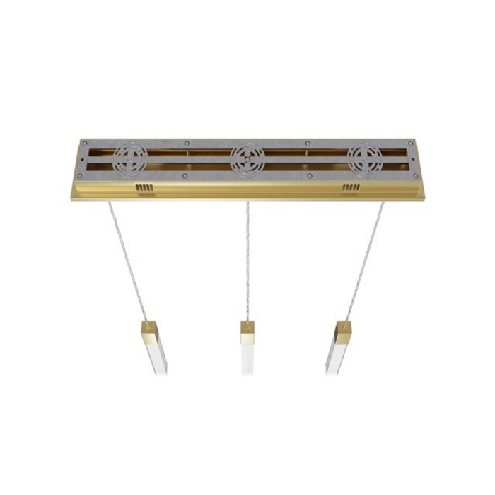 Avenue Lighting HF1900 The Original Glacier 3-lt 37" LED Pendant - Brushed Brass/Snow