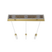 Avenue Lighting HF1900 The Original Glacier 3-lt 37" LED Pendant - Brushed Brass/Snow