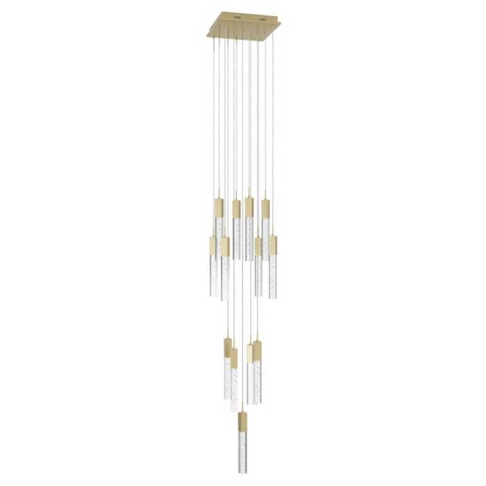 Avenue Lighting HF1905 The Original Glacier 13-lt 20" LED Pendant - Brushed Brass/Bubbled