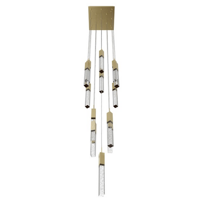 Avenue Lighting HF1905 The Original Glacier 13-lt 20" LED Pendant - Brushed Brass/Bubbled