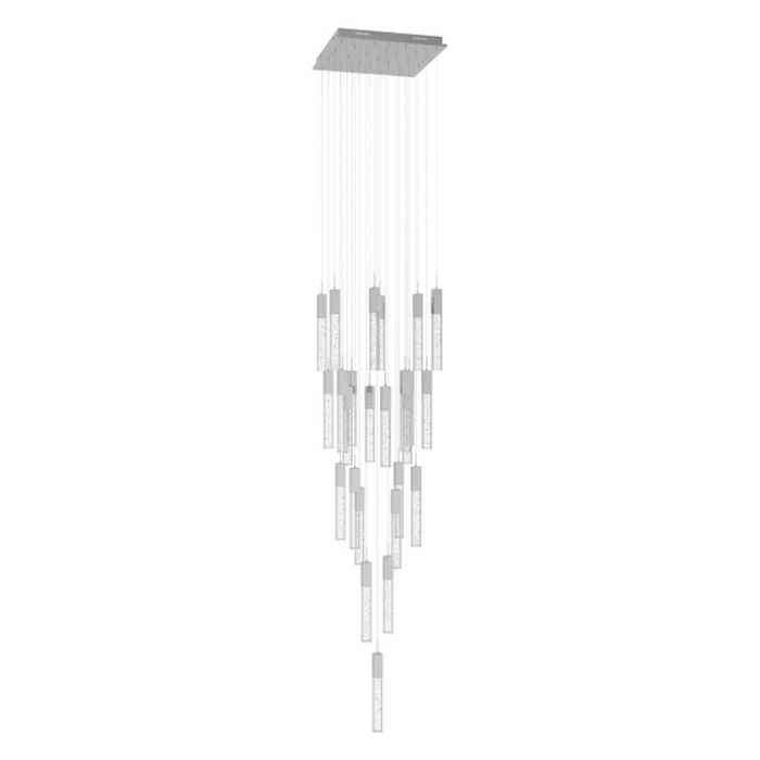 Avenue Lighting HF1904 The Original Glacier 25-lt 28" LED Pendant - Polished Chrome/Bubbled