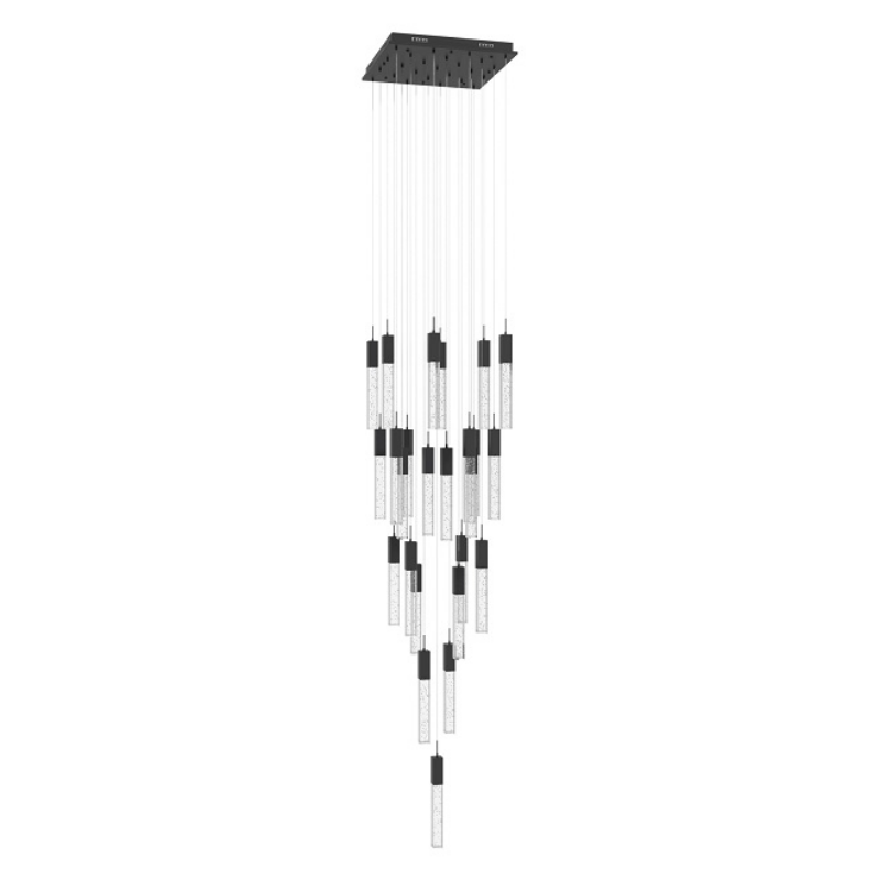 Avenue Lighting HF1904 The Original Glacier 25-lt 28" LED Pendant - Black/Bubbled