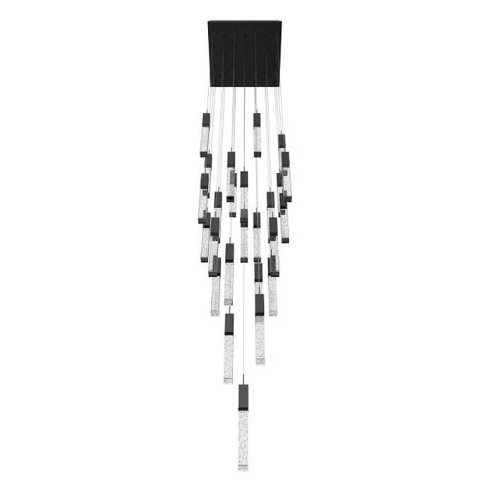 Avenue Lighting HF1904 The Original Glacier 25-lt 28" LED Pendant - Black/Bubbled