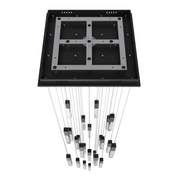 Avenue Lighting HF1904 The Original Glacier 25-lt 28" LED Pendant - Black/Bubbled