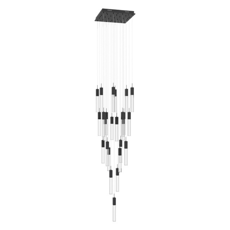 Avenue Lighting HF1904 The Original Glacier 25-lt 28" LED Pendant - Black/Clear
