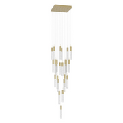 Avenue Lighting HF1904 The Original Glacier 25-lt 28" LED Pendant - Brushed Brass/Bubbled
