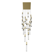 Avenue Lighting HF1904 The Original Glacier 25-lt 28" LED Pendant - Brushed Brass/Bubbled