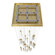 Avenue Lighting HF1904 The Original Glacier 25-lt 28" LED Pendant - Brushed Brass/Bubbled
