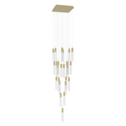 Avenue Lighting HF1904 The Original Glacier 25-lt 28" LED Pendant - Brushed Brass/Clear