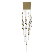 Avenue Lighting HF1904 The Original Glacier 25-lt 28" LED Pendant - Brushed Brass/Clear