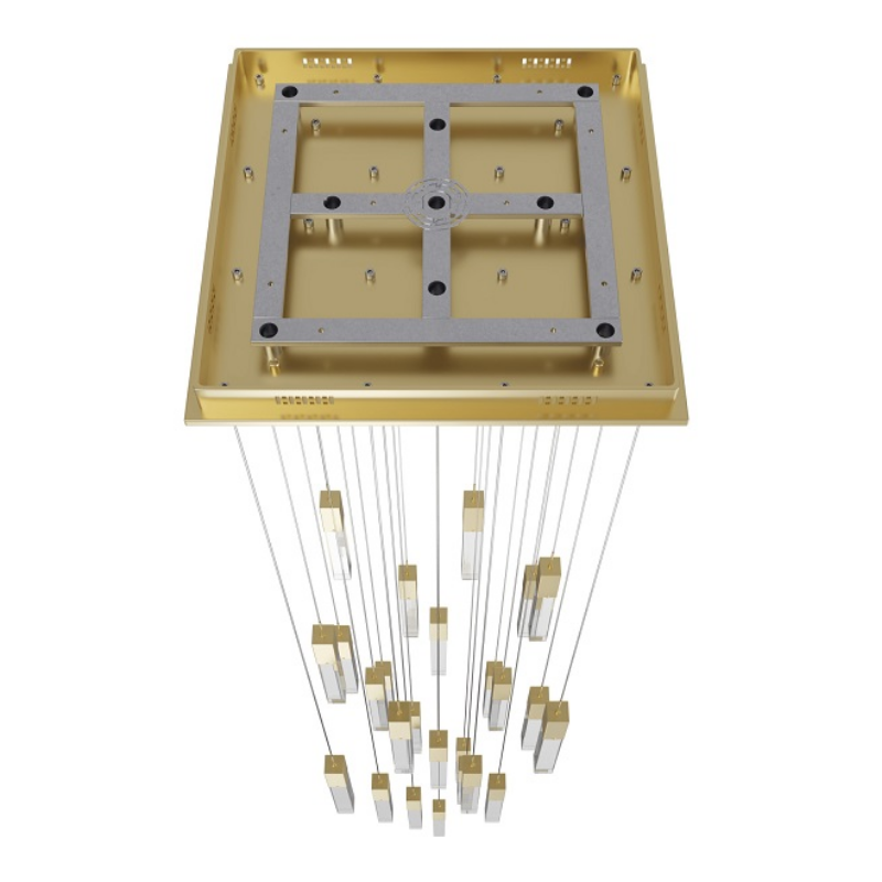 Avenue Lighting HF1904 The Original Glacier 25-lt 28" LED Pendant - Brushed Brass/Clear