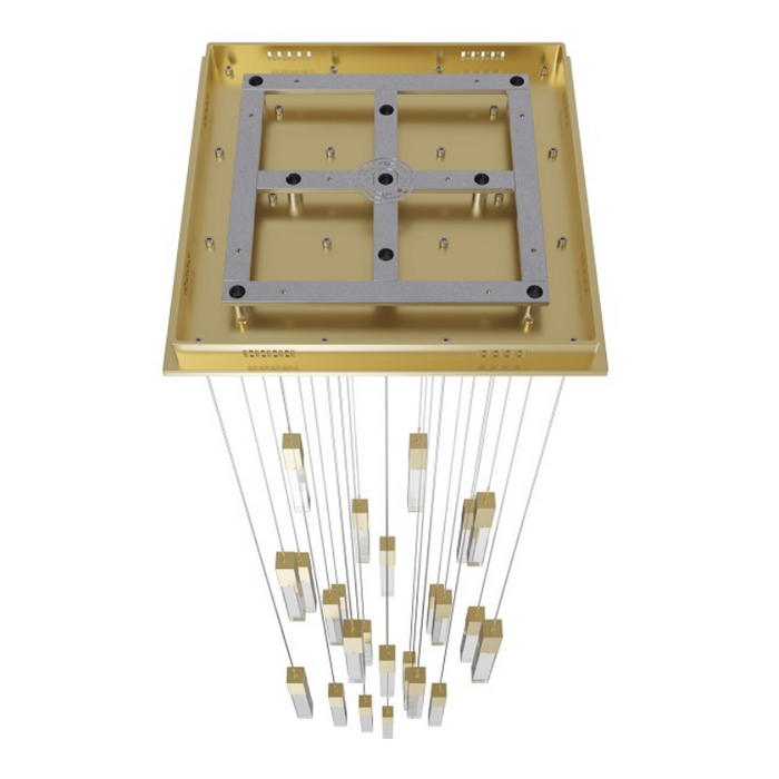 Avenue Lighting HF1904 The Original Glacier 25-lt 28" LED Pendant - Brushed Brass/Clear