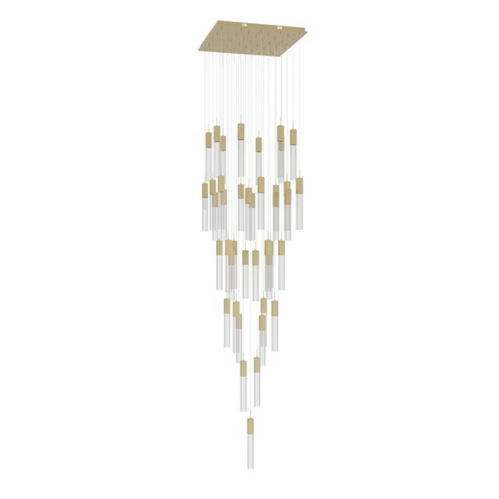 Avenue Lighting HF1903 The Original Glacier 41-lt 36" LED Pendant - Brushed Brass/Clear