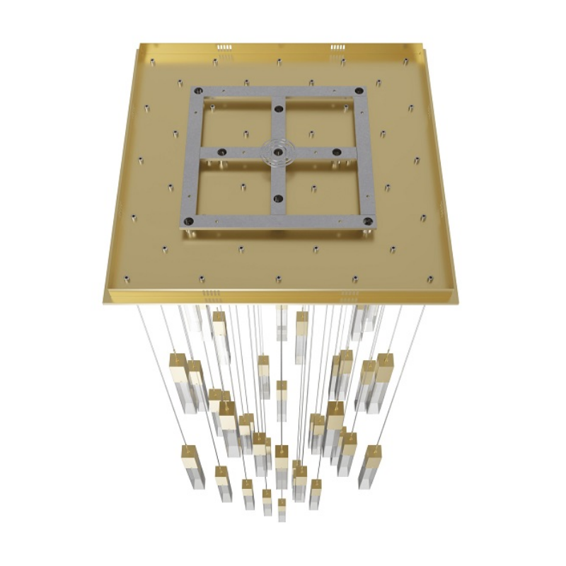 Avenue Lighting HF1903 The Original Glacier 41-lt 36" LED Pendant - Brushed Brass/Clear