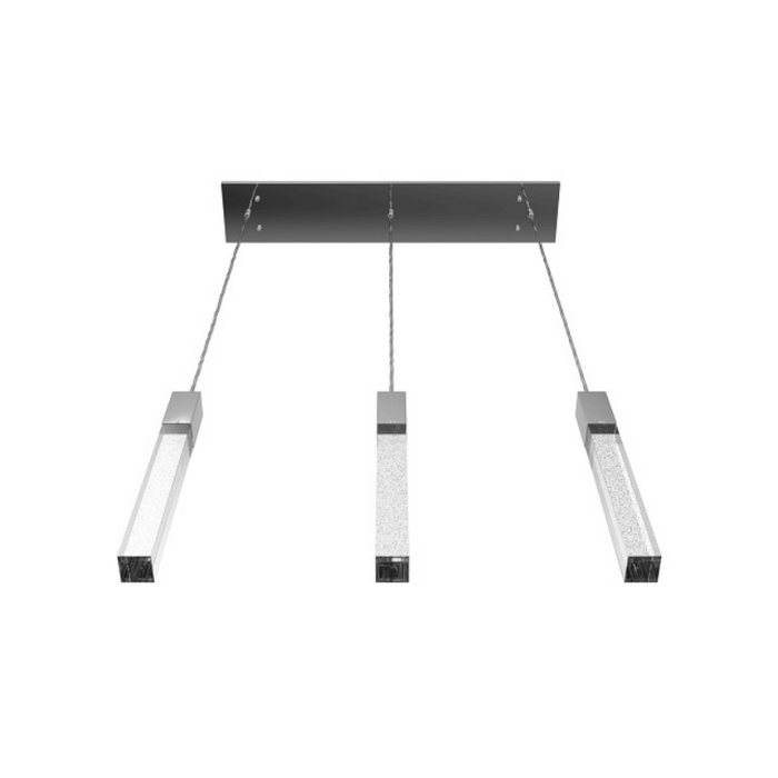 Avenue Lighting HF1900 The Original Glacier 3-lt 37" LED Pendant - Polished Chrome/Bubbled