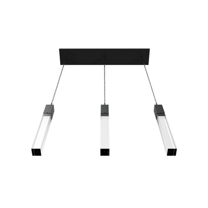 Avenue Lighting HF1900 The Original Glacier 3-lt 37" LED Pendant - Black/Clear
