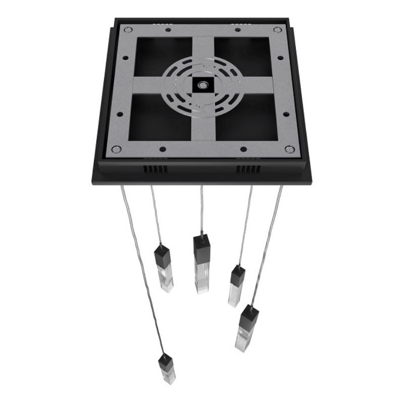 Avenue Lighting HF1900 The Original Glacier 5-lt 12" LED Pendant - Black/Bubbled
