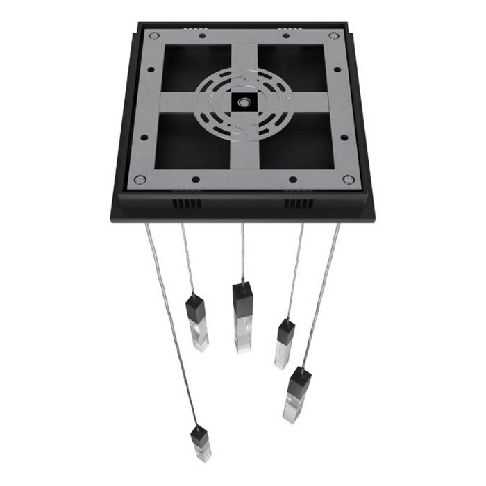 Avenue Lighting HF1900 The Original Glacier 5-lt 12" LED Pendant - Black/Bubbled