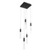 Avenue Lighting HF1900 The Original Glacier 5-lt 12" LED Pendant - Black/Clear