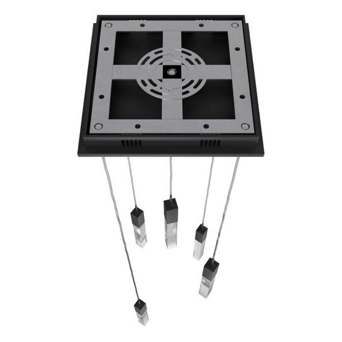 Avenue Lighting HF1900 The Original Glacier 5-lt 12" LED Pendant - Black/Clear