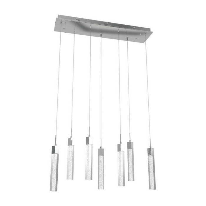 Avenue Lighting HF1900 The Original Glacier 7-lt 47" LED Pendant - Brushed Brass/Bubbled