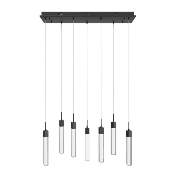 Avenue Lighting HF1900 The Original Glacier 7-lt 47" LED Pendant - Black/Clear