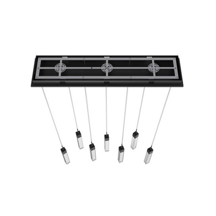 Avenue Lighting HF1900 The Original Glacier 7-lt 47" LED Pendant - Black/Clear