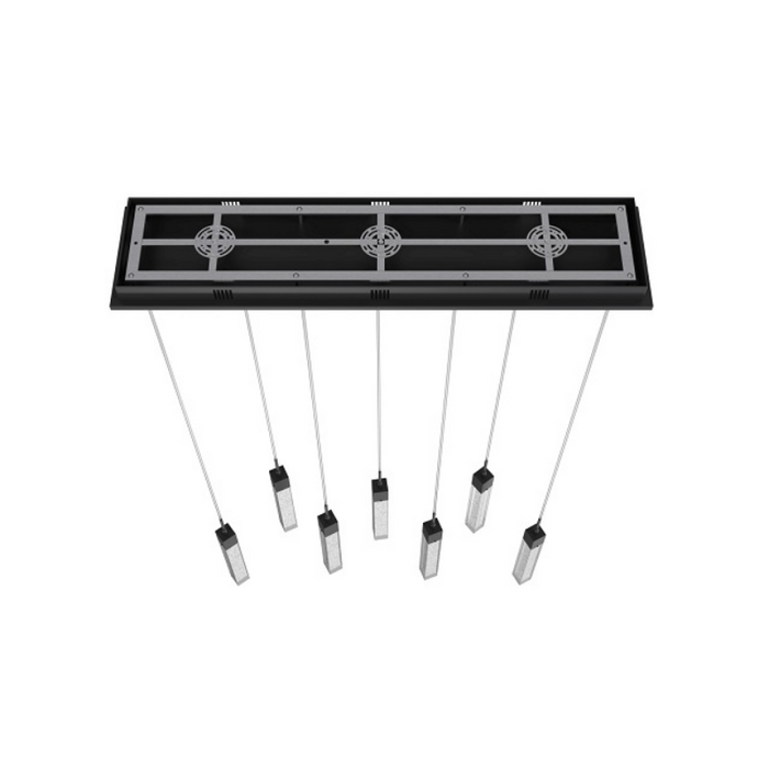 Avenue Lighting HF1900 The Original Glacier 7-lt 47" LED Pendant - Black/Bubbled